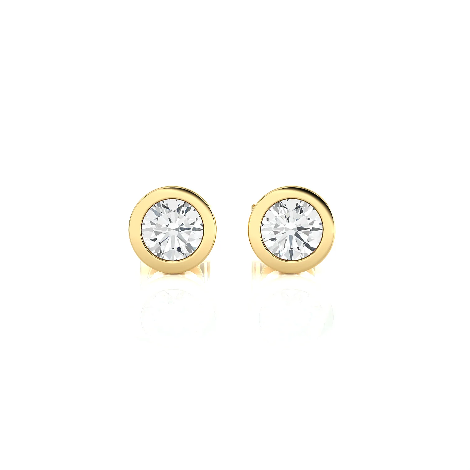 1 ctw Round Lab Grown Diamond Bezel Set Solitaire Stud Earrings