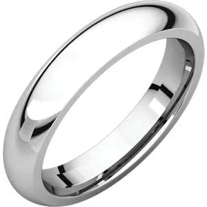 10K White 4mm Comfort Fit Band