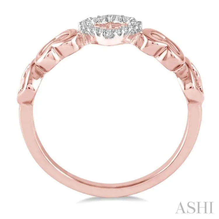 1/20 Ctw Hearty Affair Round Cut Diamond Ladies Ring in 10K Rose Gold