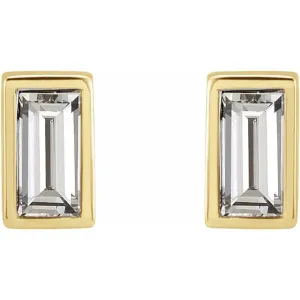 14K Gold 1/5 CTW Diamond Bezel-Set Earrings