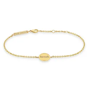 14k Personalized Small Disc Bracelet