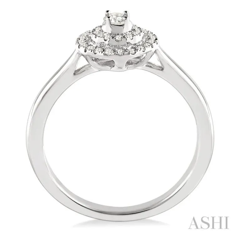 1/5 Ctw Round Shape Diamond Fashion Ring in 14K White Gold