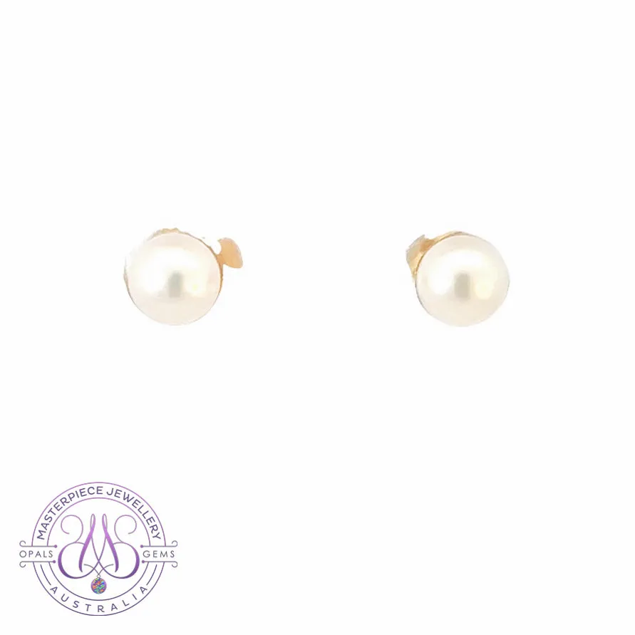 18kt Yellow Gold 5mm Akoya Pearl studs