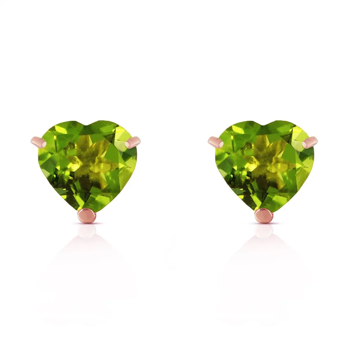 3.25 Carat 14K Solid Rose Gold Divinity Peridot Stud Earrings