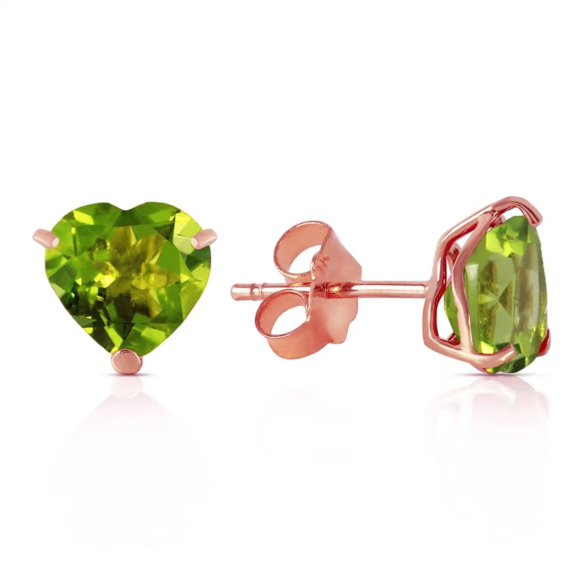 3.25 Carat 14K Solid Rose Gold Divinity Peridot Stud Earrings