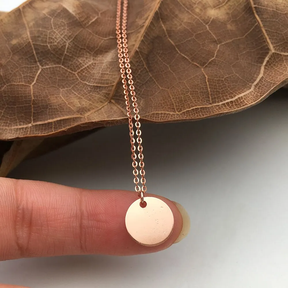 925 Sterling Silver Necklace with Rose Gold Coin