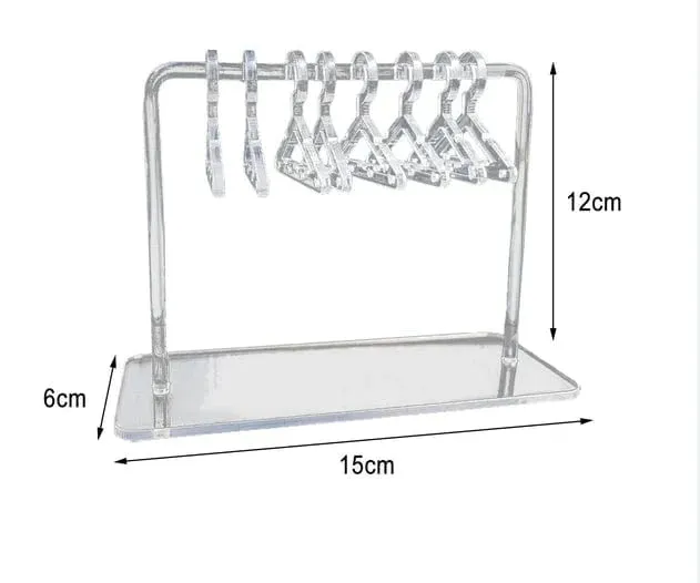 ACRYLIC EARRING STAND ORGANIZER WITH 8 MINI HANGERS