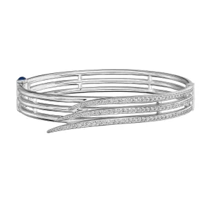 Armis Triple Row Bangle - 18ct White Gold & Diamond Pavé