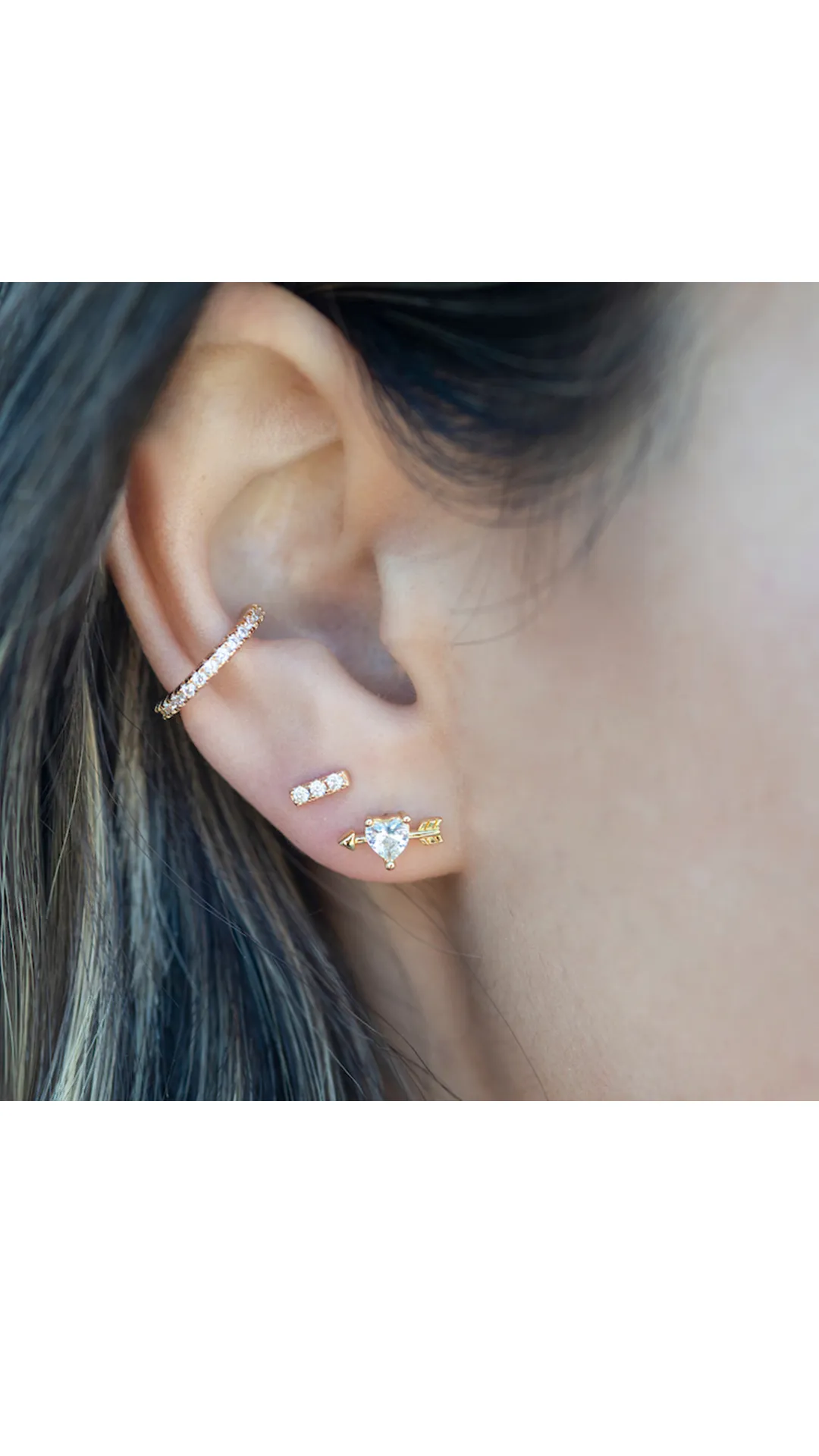 Bar Dash Crystal Stud Earrings