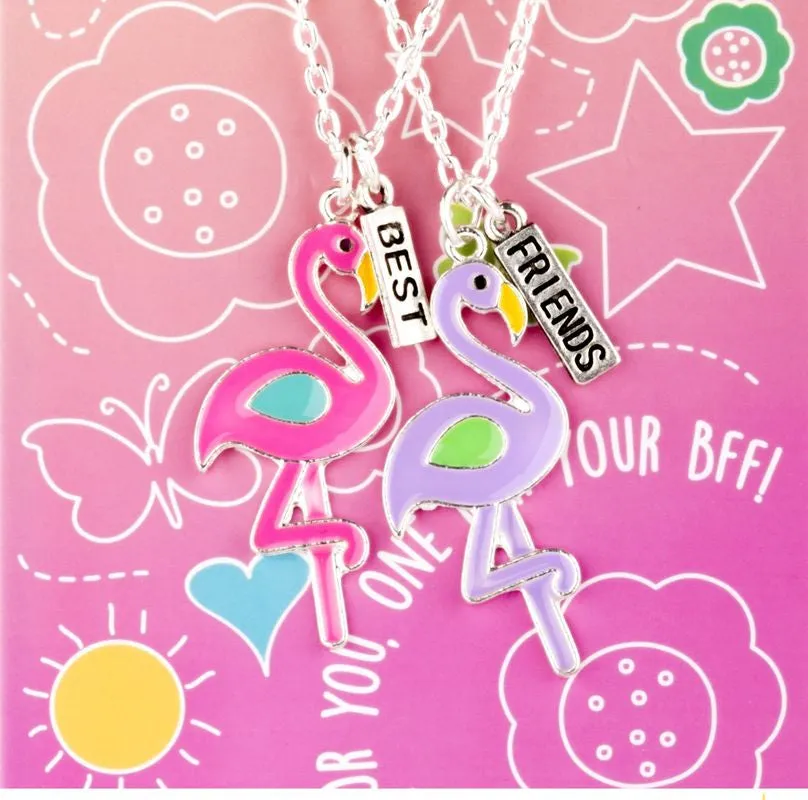 Best Friends Necklaces Flamingos