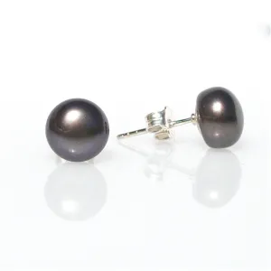 Black Pearl Studs 8mm