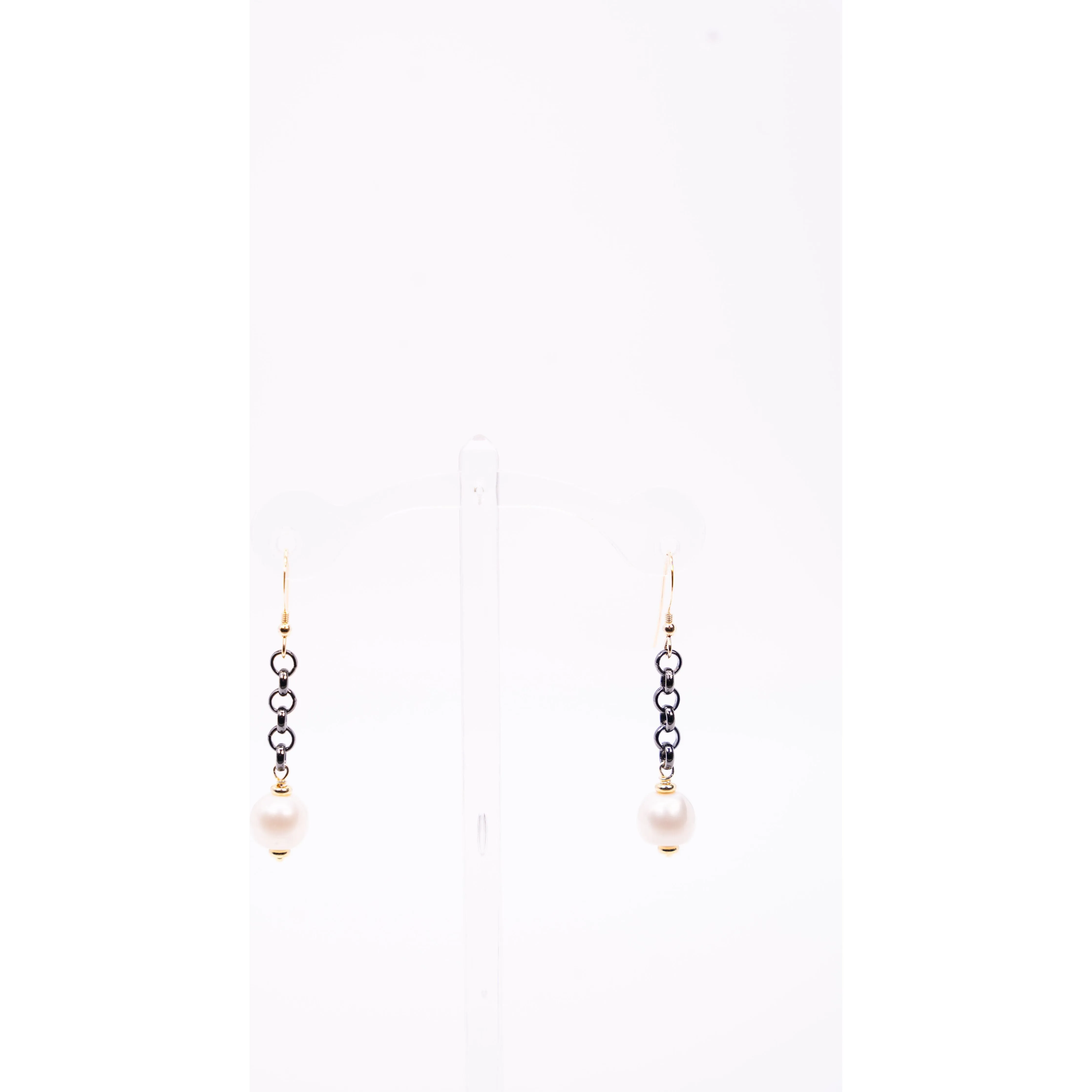 Black Rolo Chain Earrings