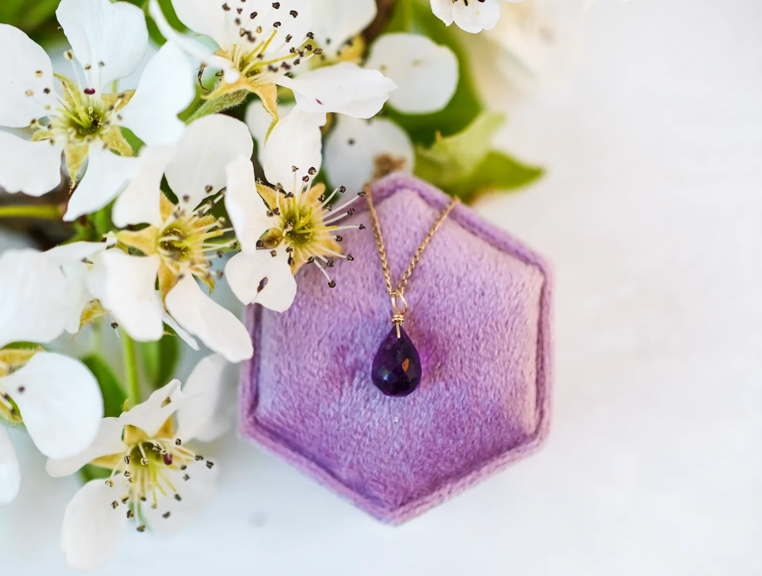 Bohemian Birthstone - February- Amethyst Necklace