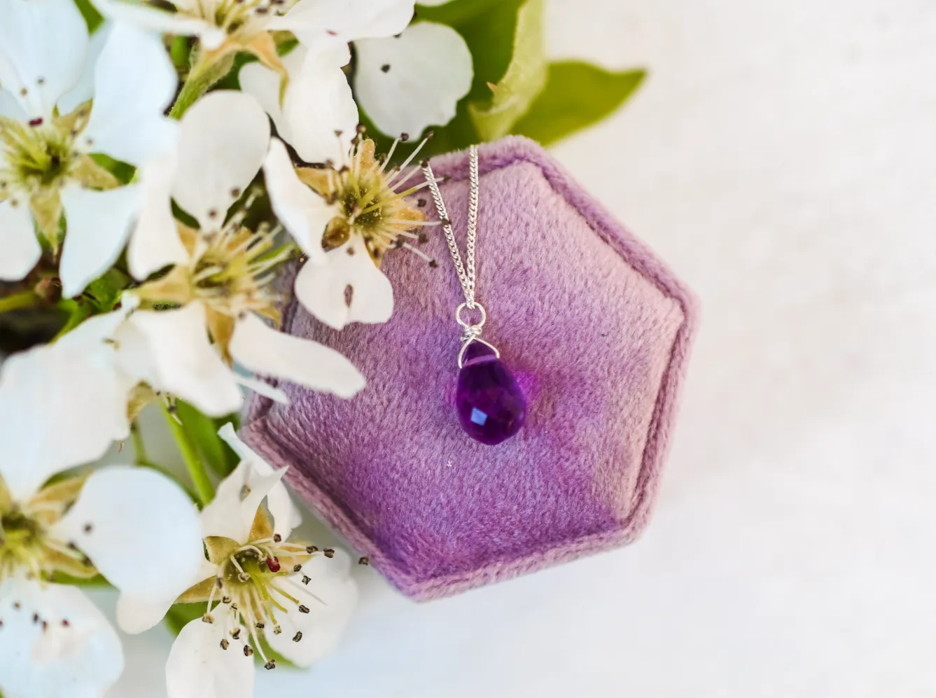 Bohemian Birthstone - February- Amethyst Necklace