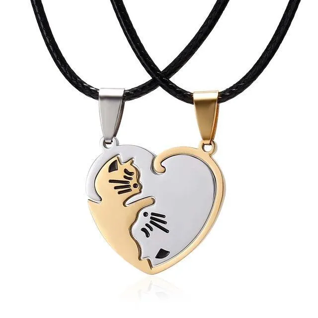 Cat Lovers Couple Necklaces