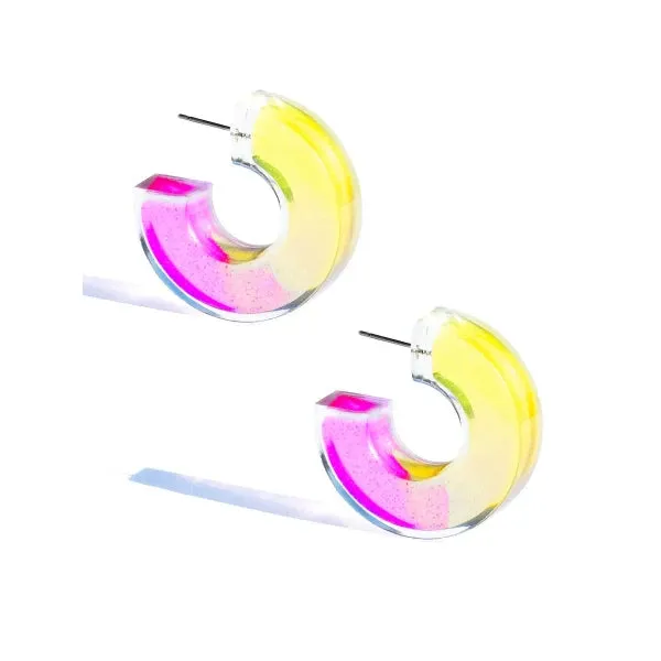 Chunky Lucite Hoop Earring