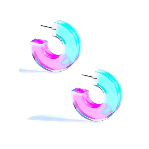 Chunky Lucite Hoop Earring