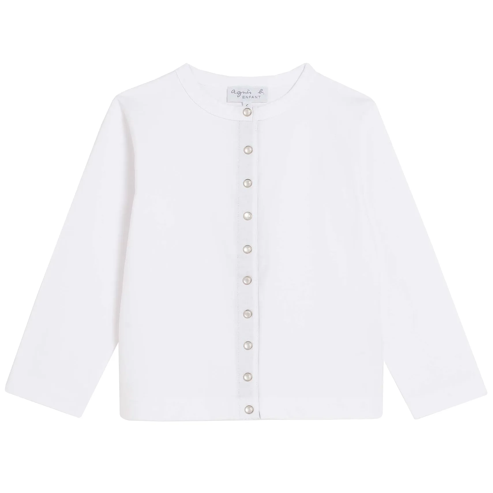 Classic Snap Cardigan - White - FINAL SALE