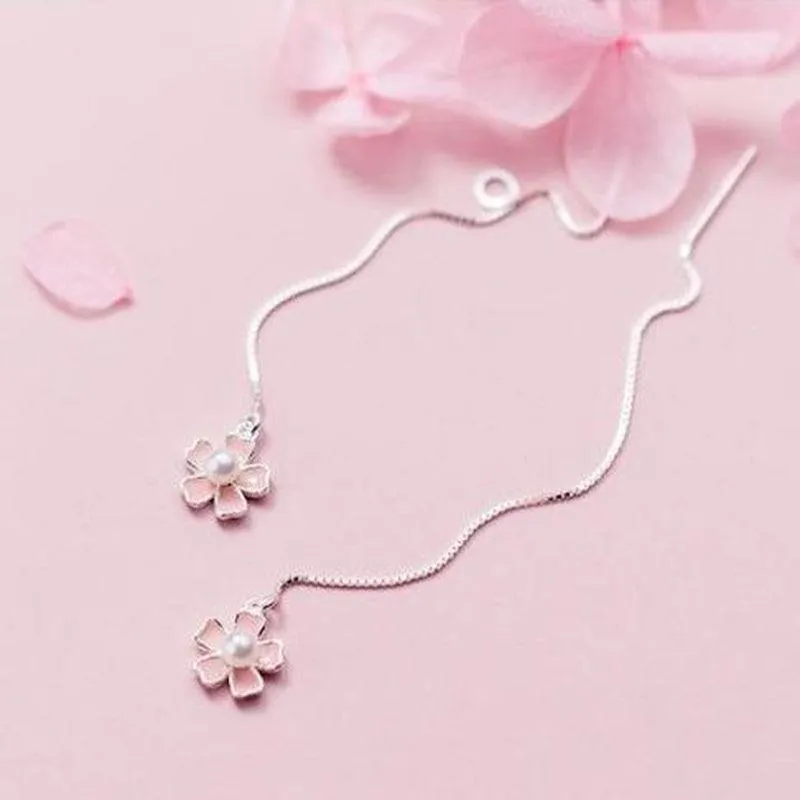 Classy Flower Chain Earrings