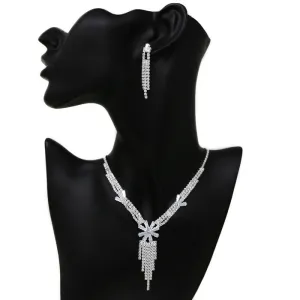 Cubic Zirconia Pave Necklace Set