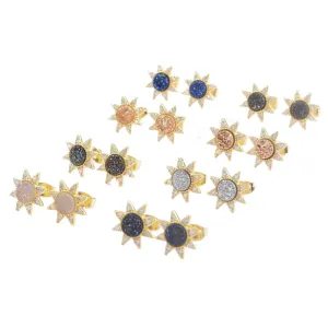 Druzy Sun Studs