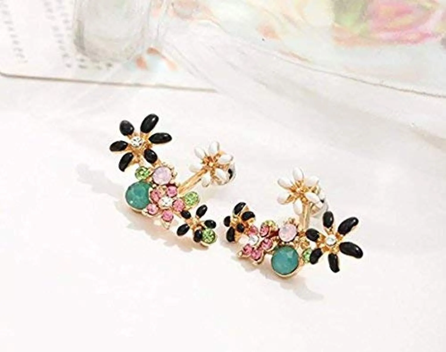 Electomania Multicolour Stylish Fancy Party Wear Stud Earrings for Women & Girls 1 Pair