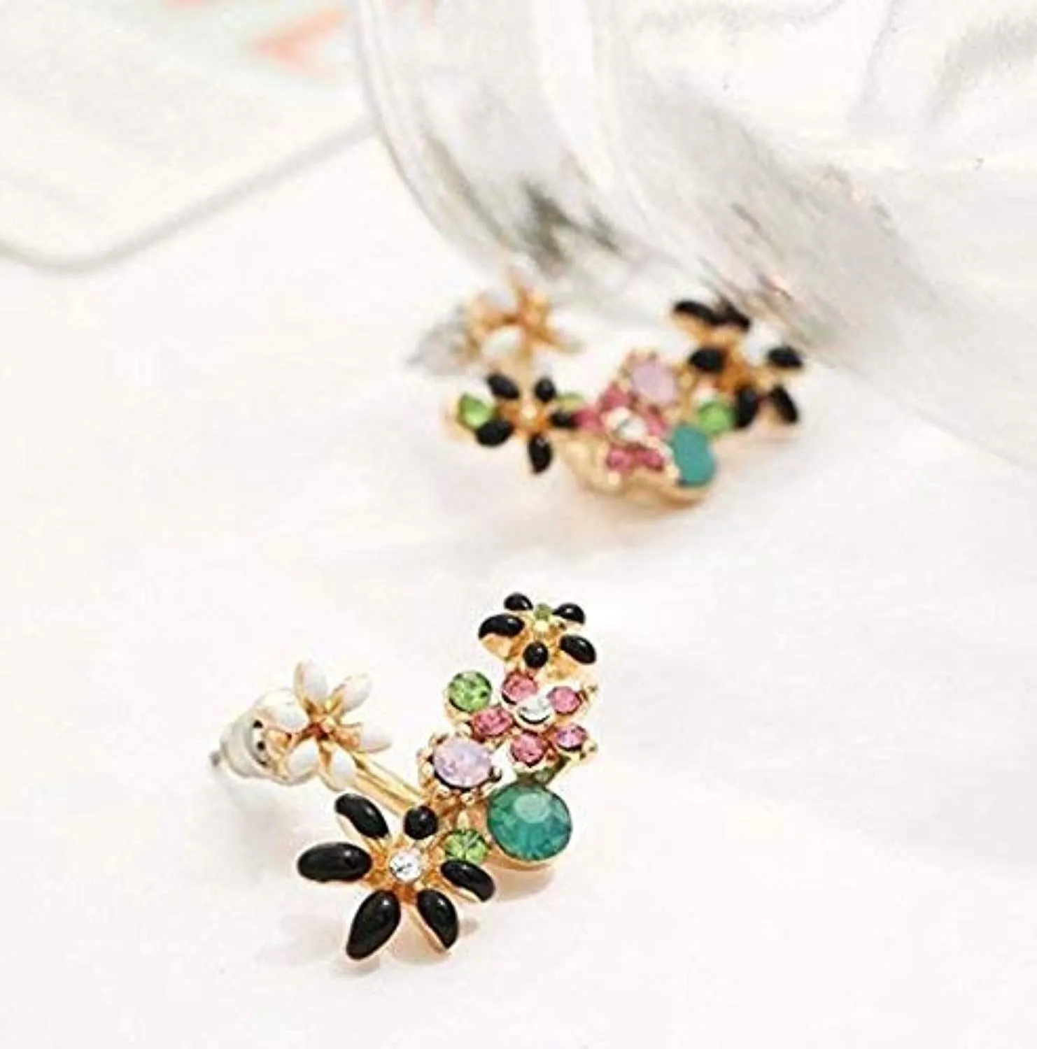 Electomania Multicolour Stylish Fancy Party Wear Stud Earrings for Women & Girls 1 Pair