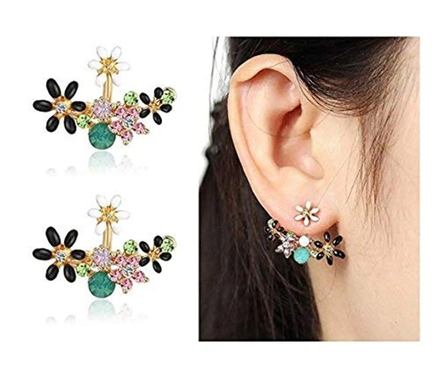 Electomania Multicolour Stylish Fancy Party Wear Stud Earrings for Women & Girls 1 Pair