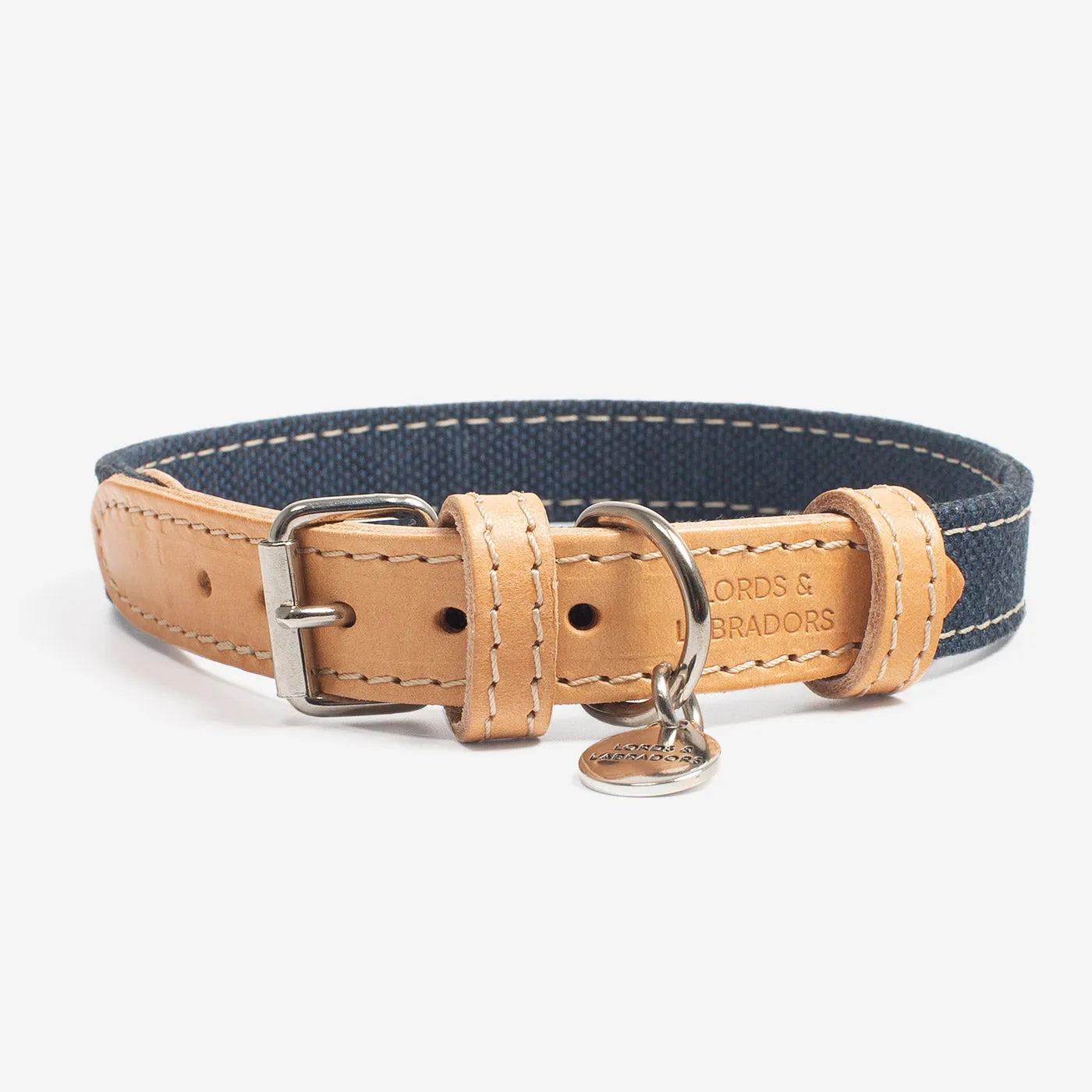 Essentials Twill Dog Collar in Denim by Lords & Labradors