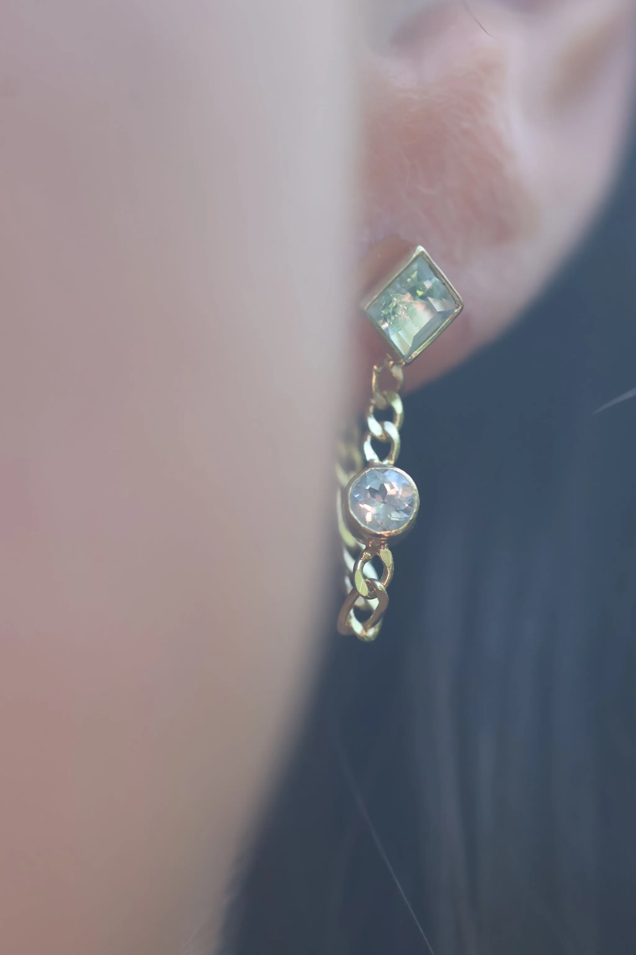 Evie Gold Blue Topaz Earrings