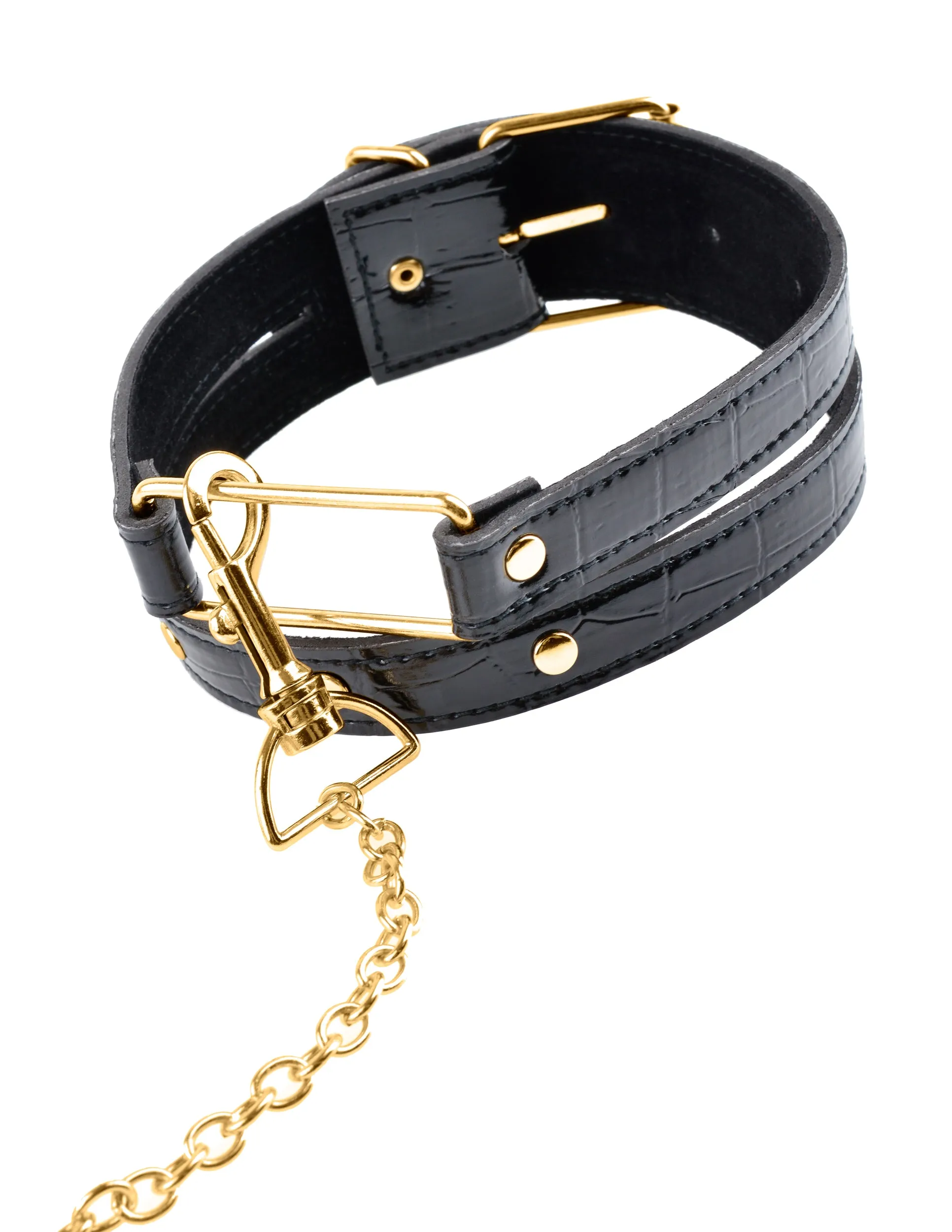 Fetish Fantasy Gold Collar & Leash