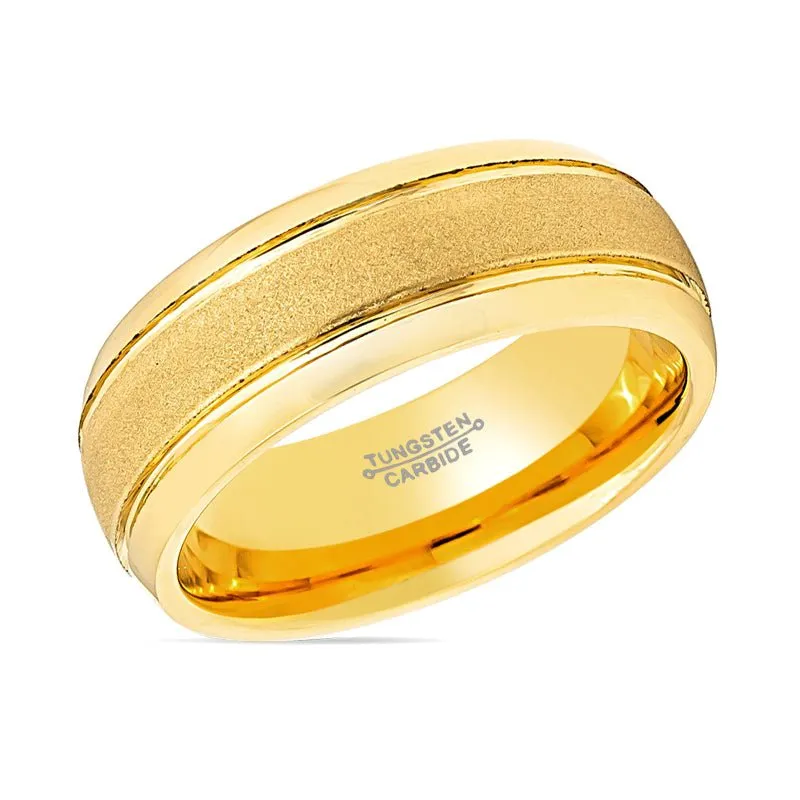 FRANCO | Tungsten Ring Yellow Gold