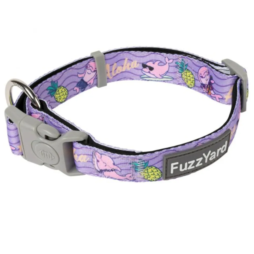 FuzzYard Cotton Dog Collar - Aloha Dolphins