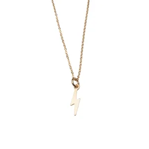 Gold Filled Tiny Lightning Bolt Charm Necklace