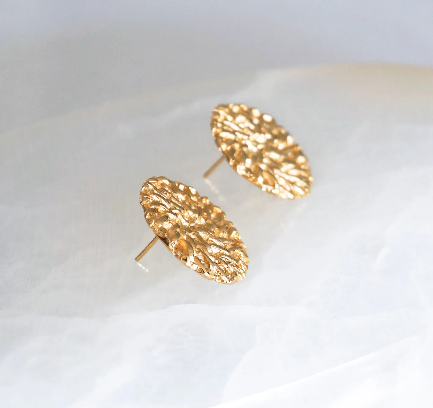 Holbox Textured Gold Earrings