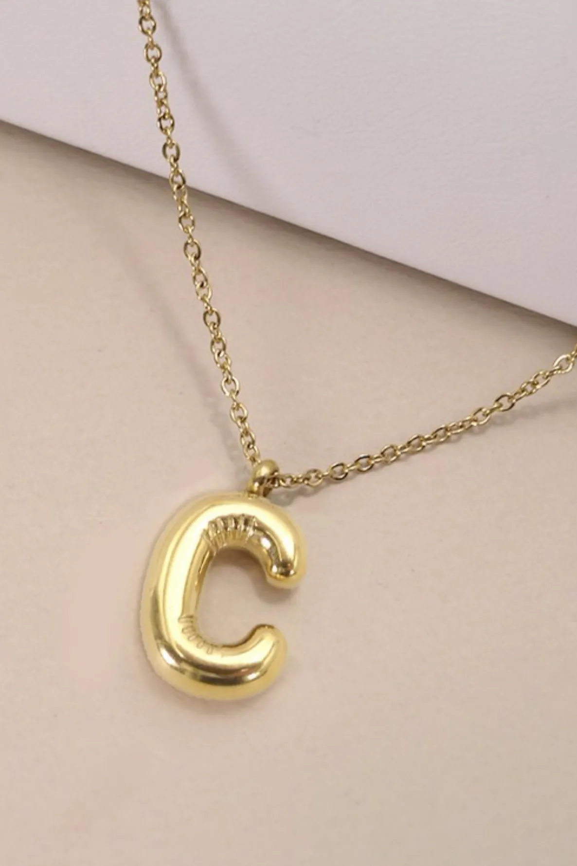 Initial Gold Bubble Necklaces