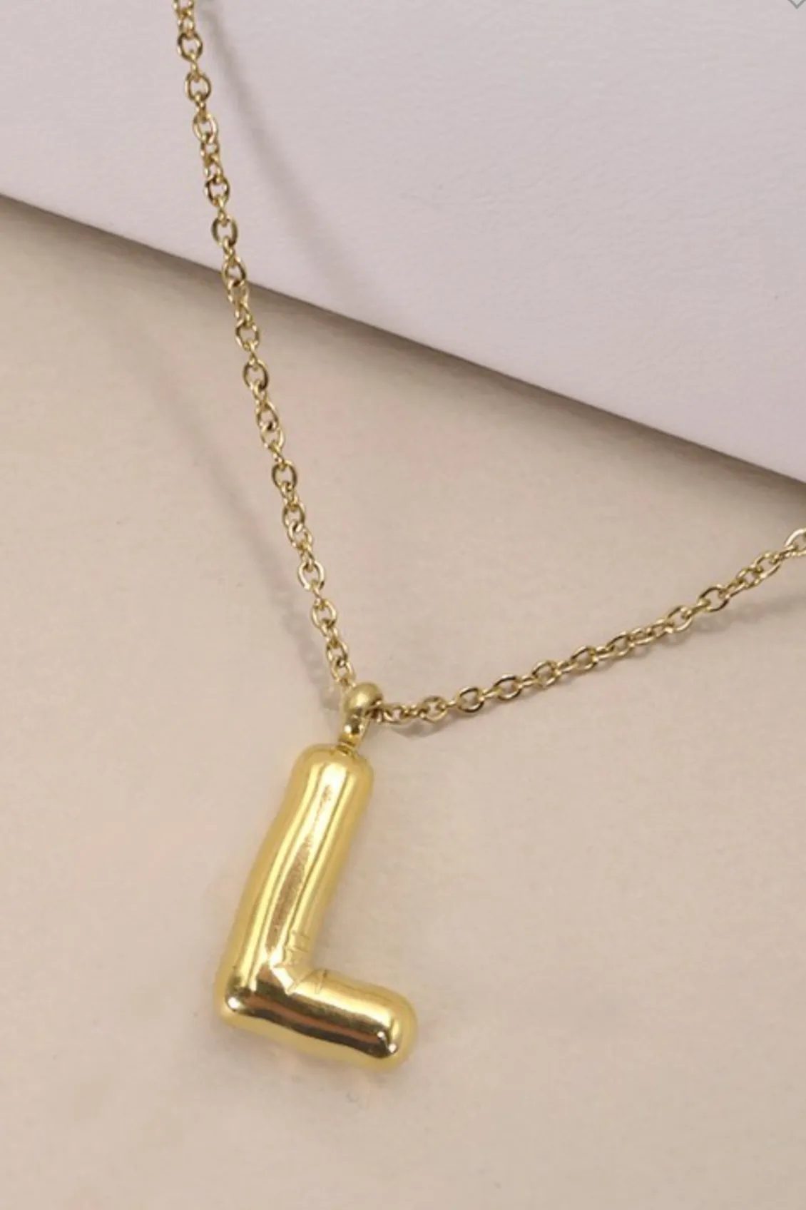 Initial Gold Bubble Necklaces