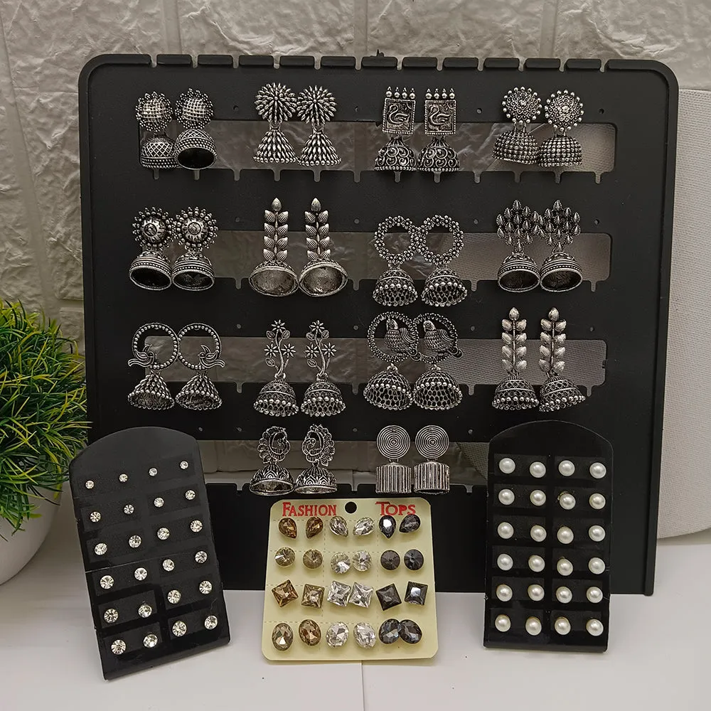 JewelMaze  Stylish Set Of 50 Pcs Earrings Combos