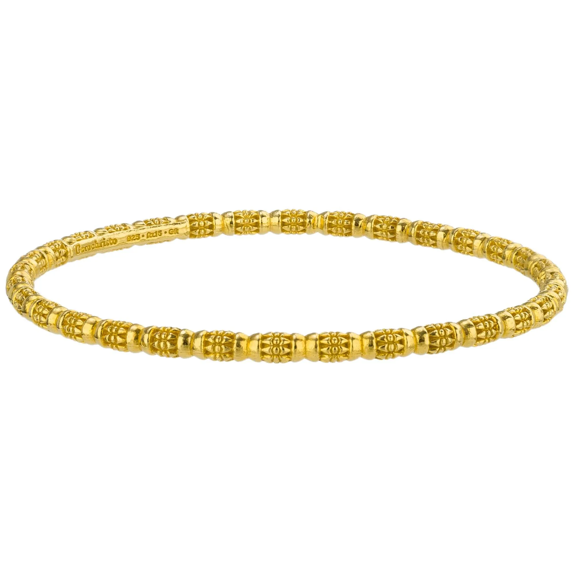 Kassandra 6521 Gold Plated Silver Bangle Bracelet