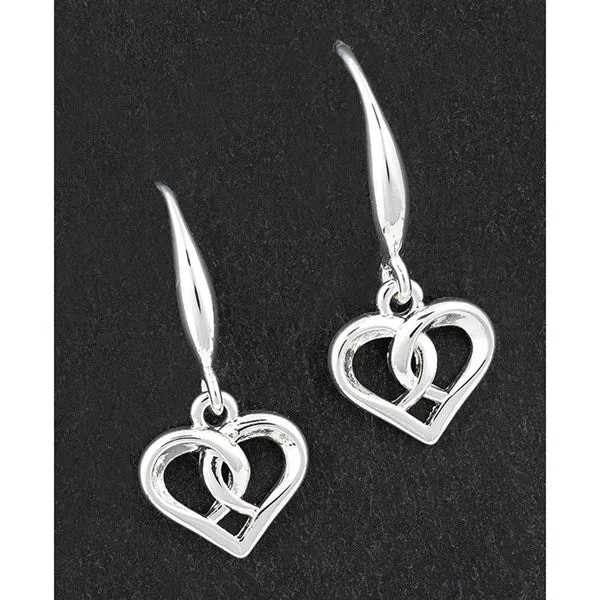 Kiss Collection Silver Plated Heart Kiss Earrings