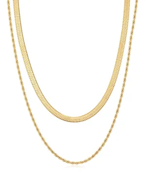 L'Amor Chain Necklace Set- Gold