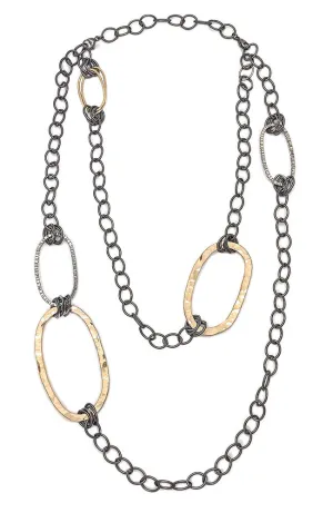 Large Textured Ovals Necklace (N1769)