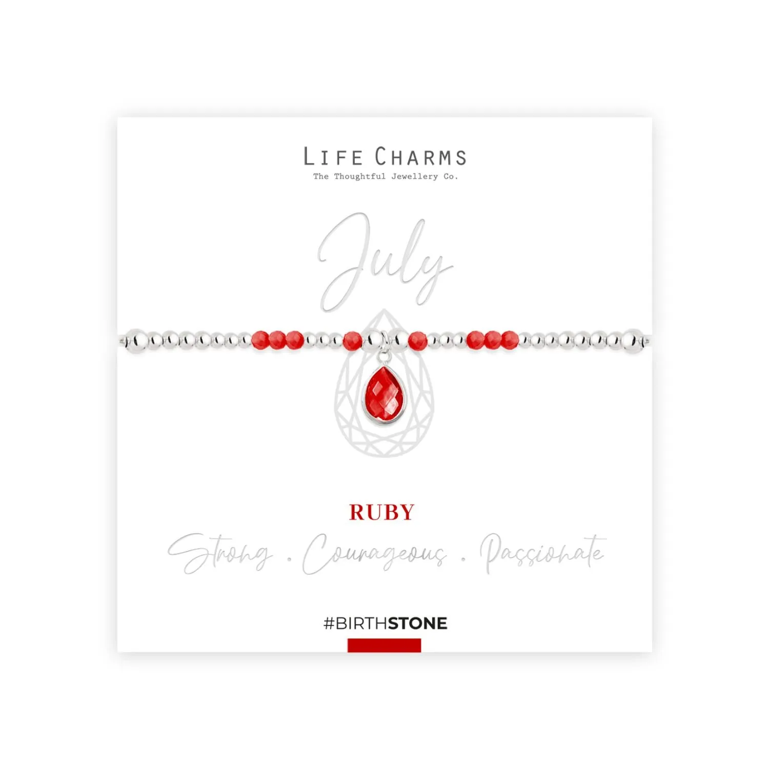 Life Charms July Birthstone Bracelet