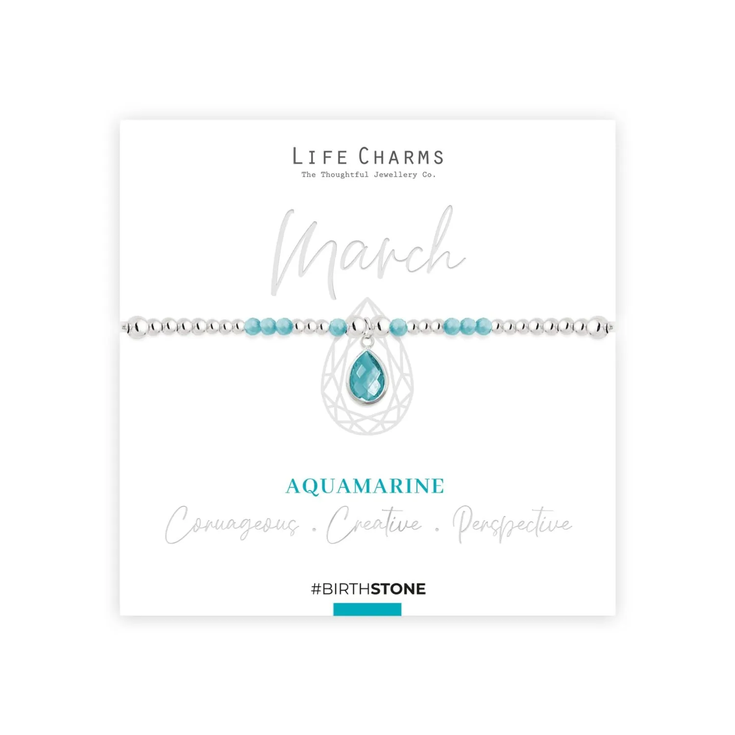 Life Charms March Birthstone Bracelet