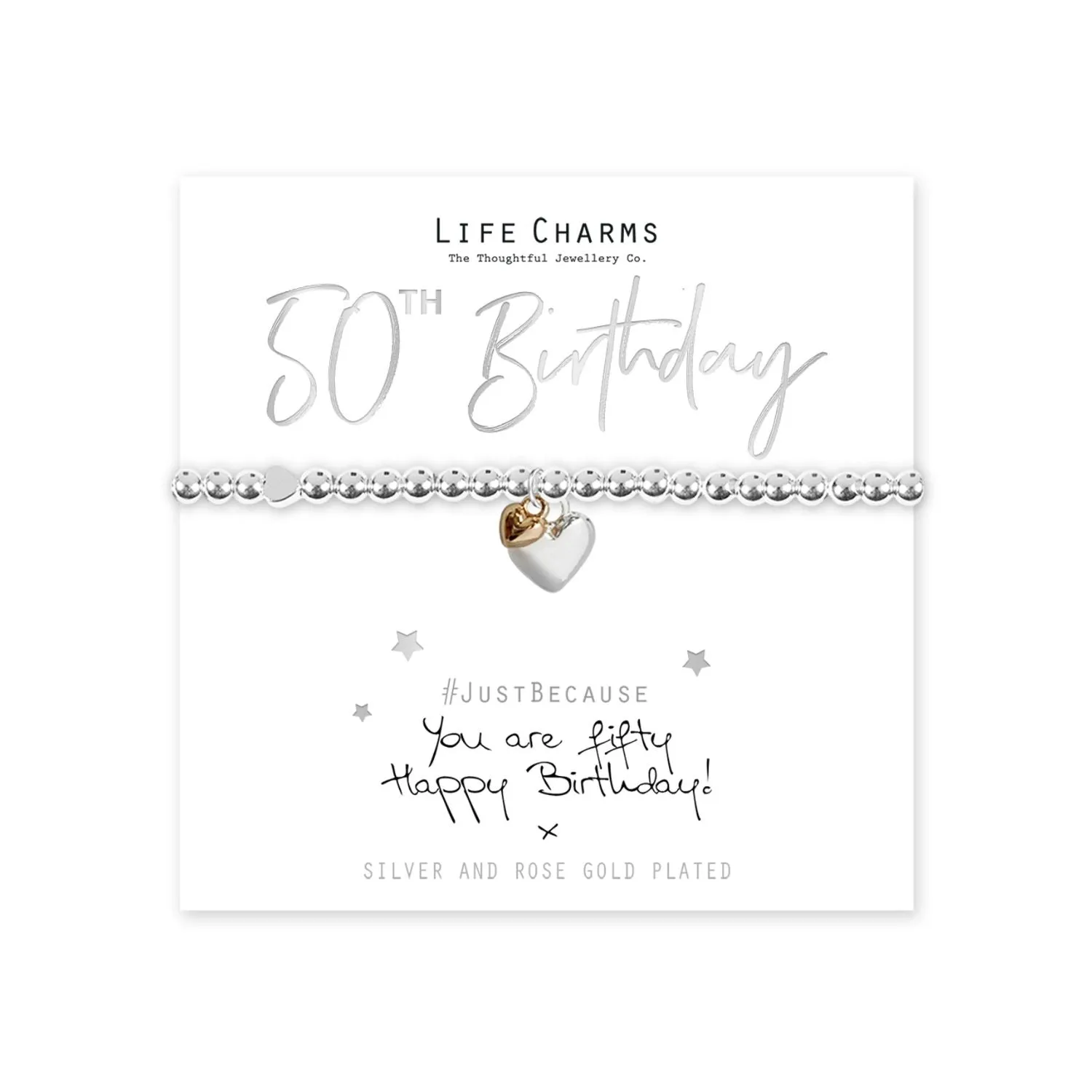 Life Charms "You are 50" Hearts Bracelet