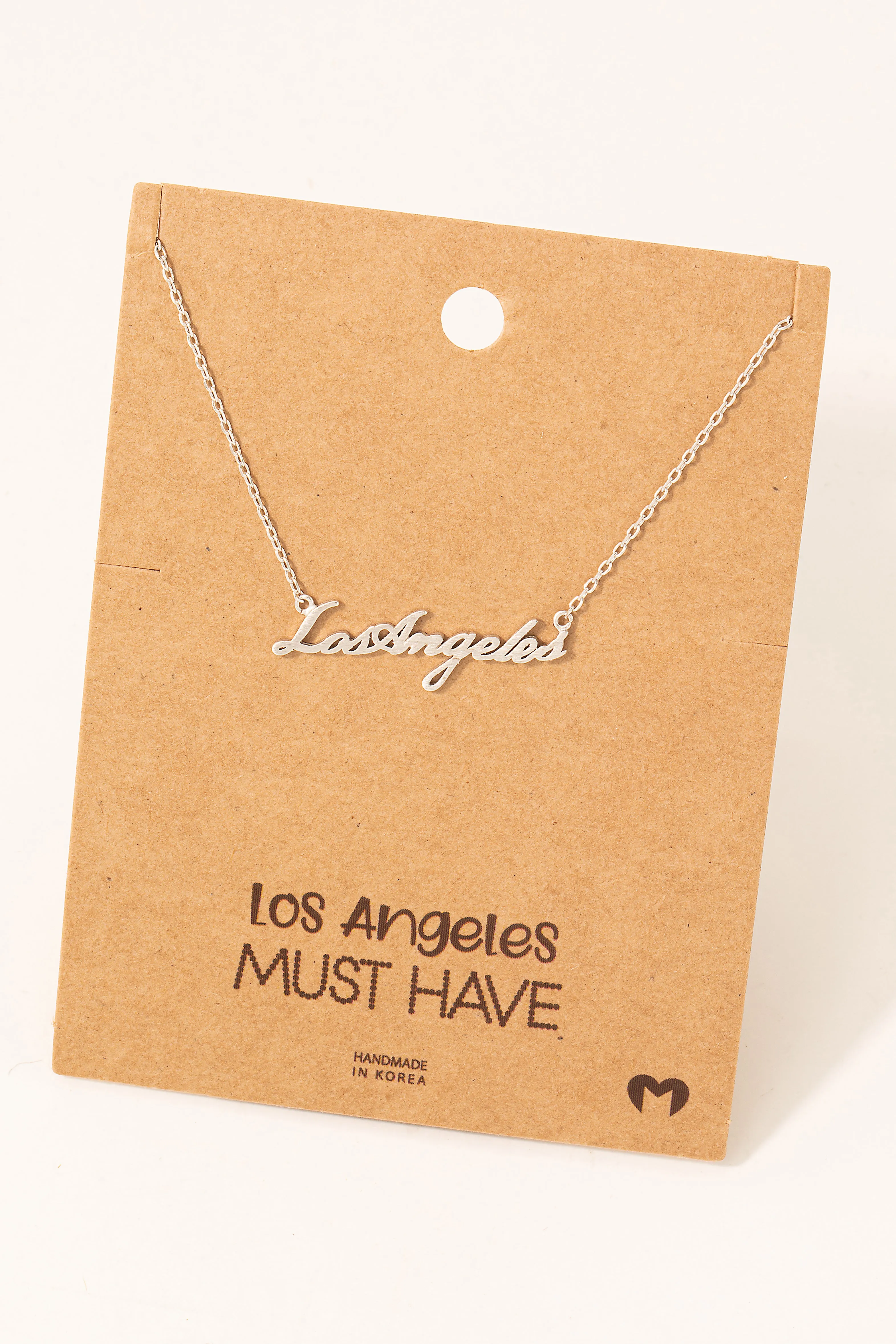 Los Angeles Cursive Dainty Nameplate Necklace (Silver/Gold)