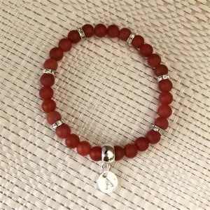 Matte Carnelian Personalized Bracelet