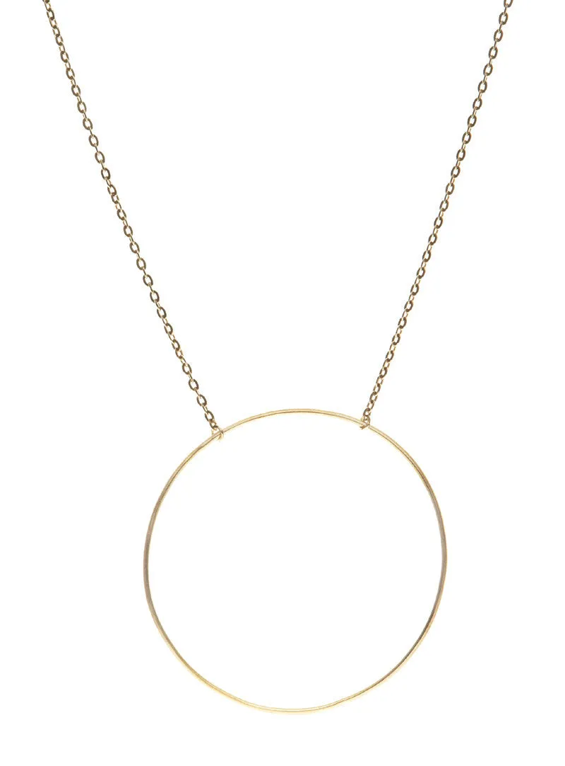 Monocle Necklace, Matte Gold