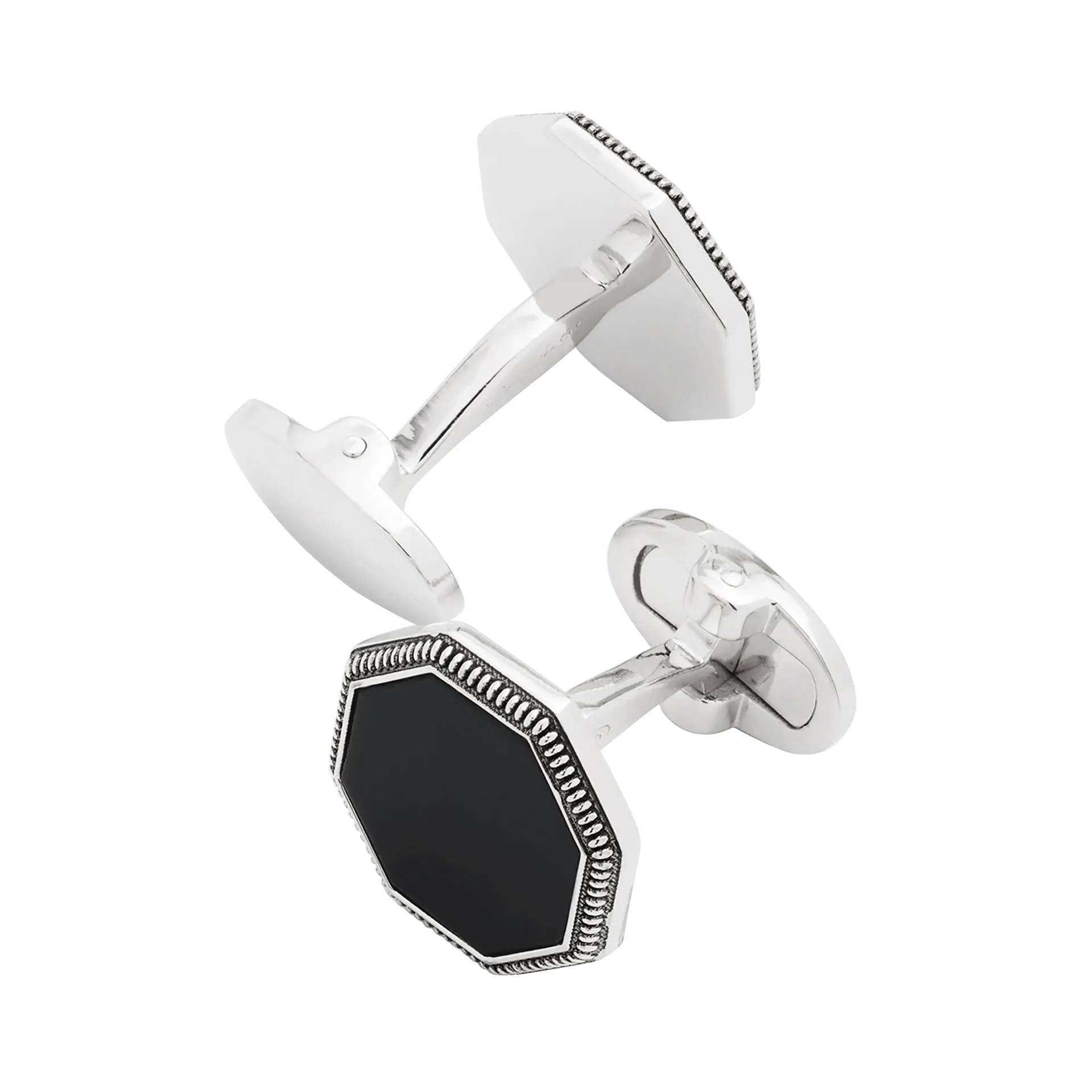 Octagon Gemstone Antique Sterling Cufflinks