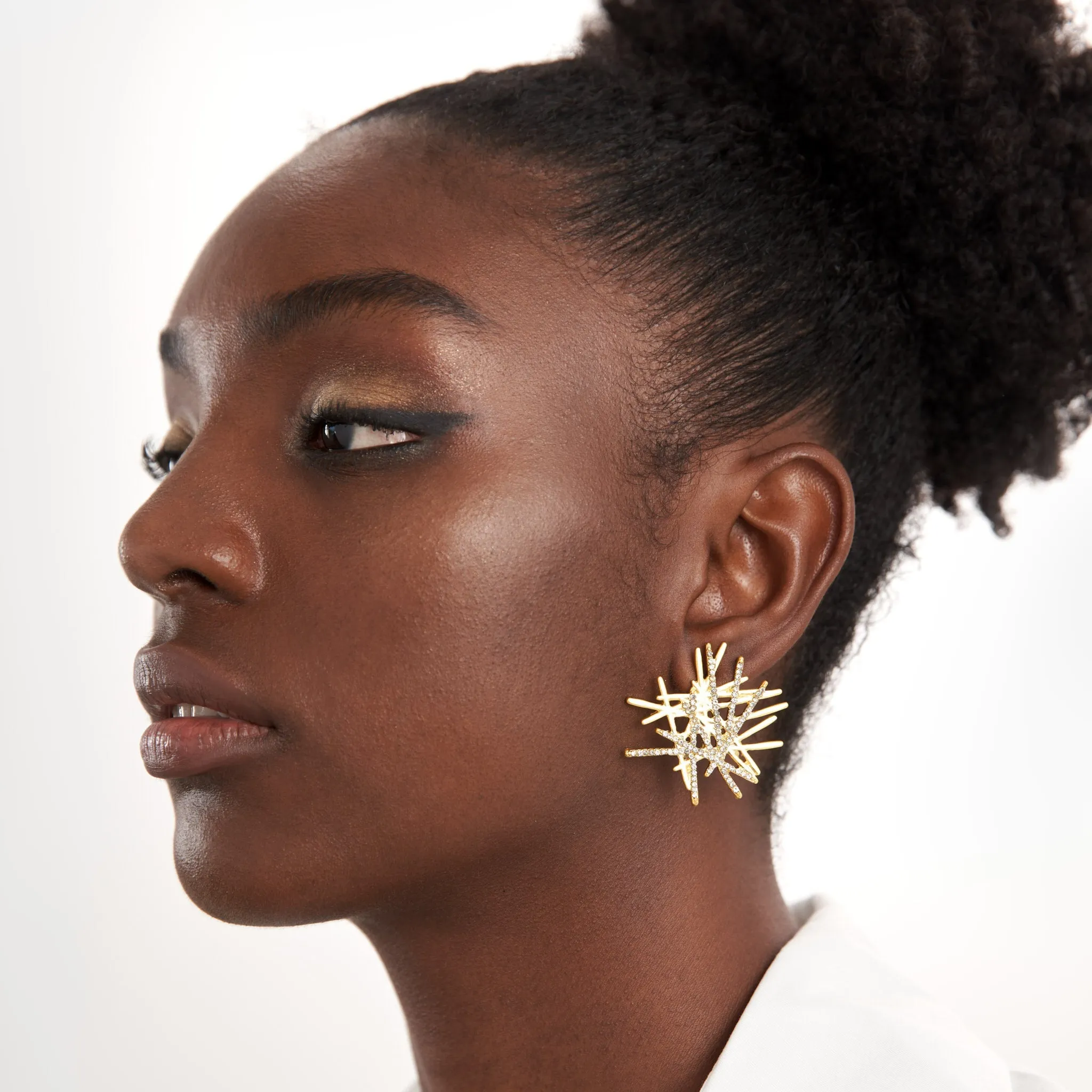 Origami Medium Studs - Soft Gold